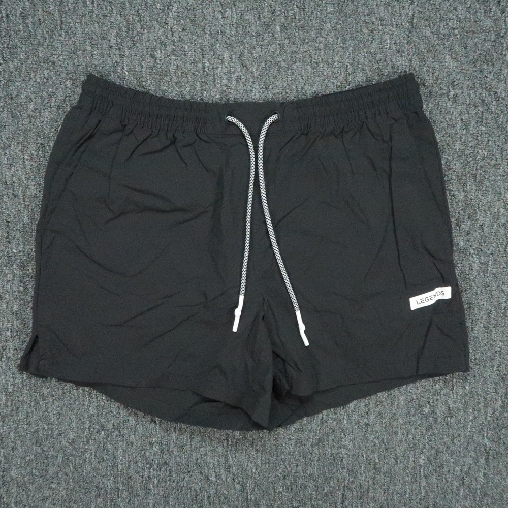 LEGENDS Shorts Mens Medium Black Luka Stretch Athletic Running Training